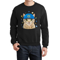 Happy Hanukkah Hanucat Cat Mom Pet Lovers Jewish H Crewneck Sweatshirt | Artistshot