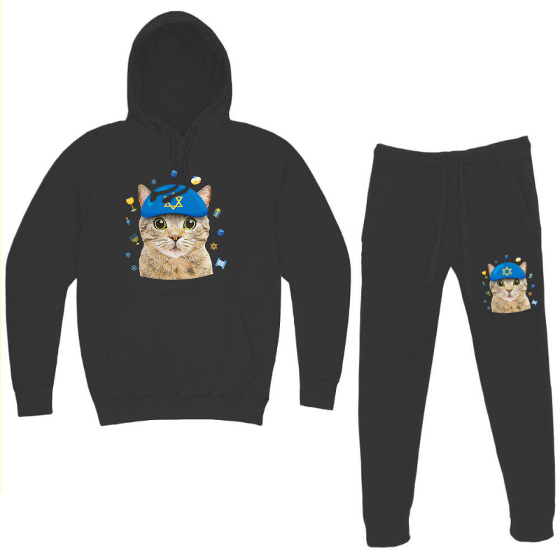 Happy Hanukkah Hanucat Cat Mom Pet Lovers Jewish H Hoodie & Jogger Set | Artistshot