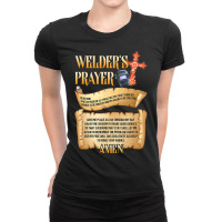 Welders Prayer Watch Over Me Welding Steelworker W Ladies Fitted T-shirt | Artistshot