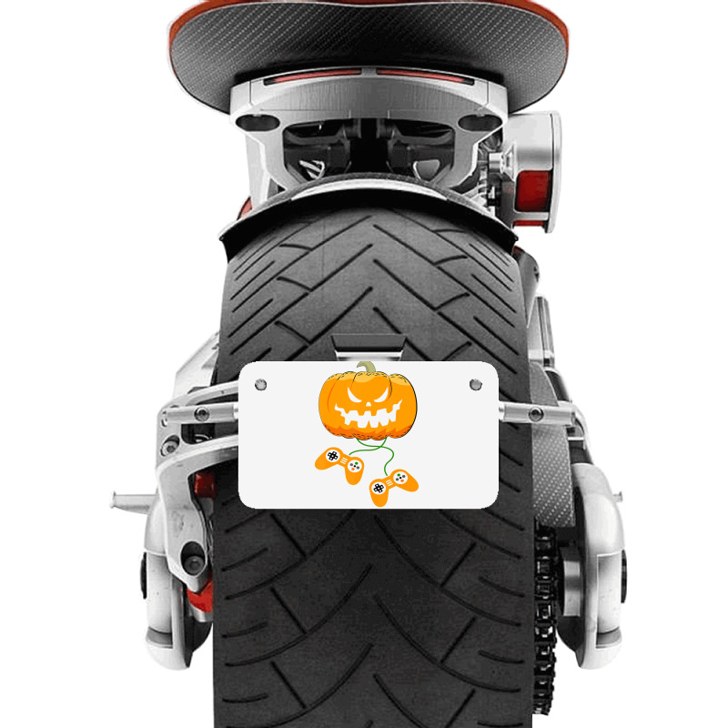 Halloween Video Gamer Pumpkin Jack O Lantern Boys Motorcycle License Plate | Artistshot