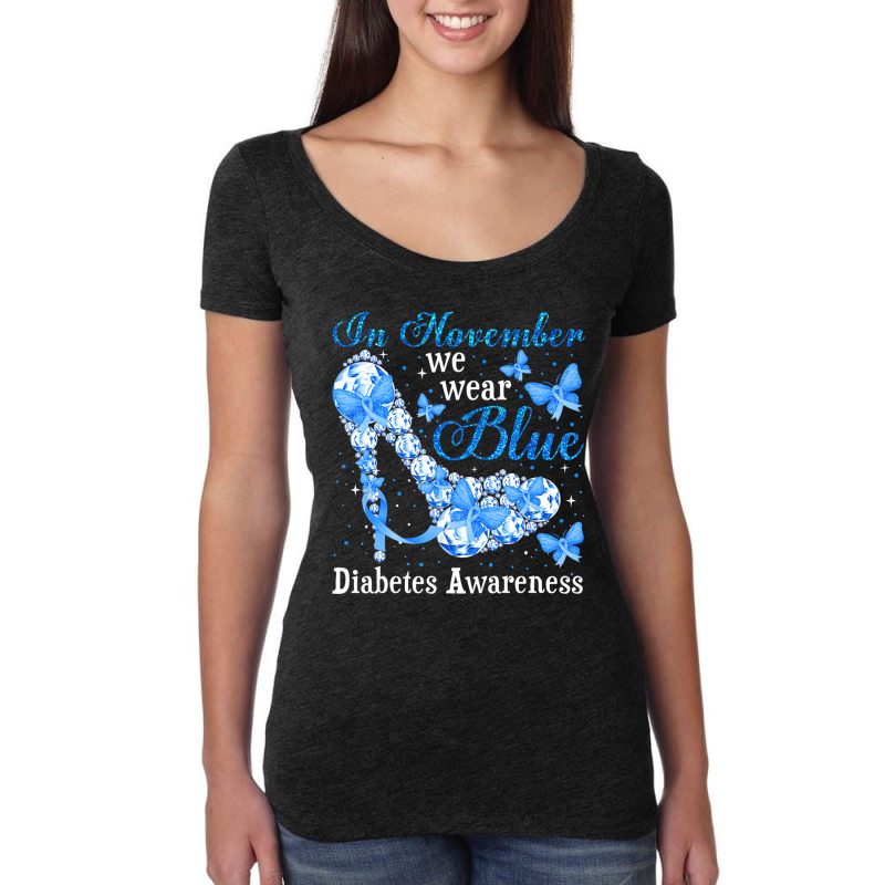 In November We Wear Blue Butterflies Diabetes Awar Women's Triblend Scoop T-shirt by kranendon | Artistshot