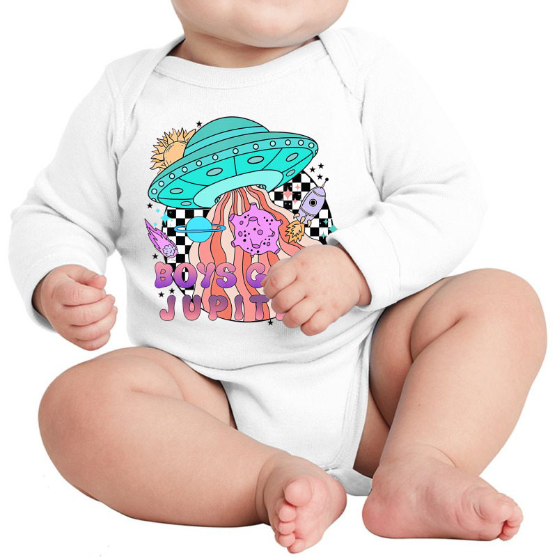 Boys Go To Jupiter Outer Space Retro Valentineâ Long Sleeve Baby Bodysuit by ravand | Artistshot