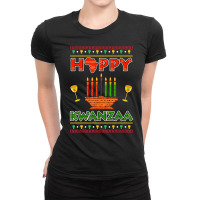 Happy Kwanzaa Kinara Candles African American Chri Ladies Fitted T-shirt | Artistshot