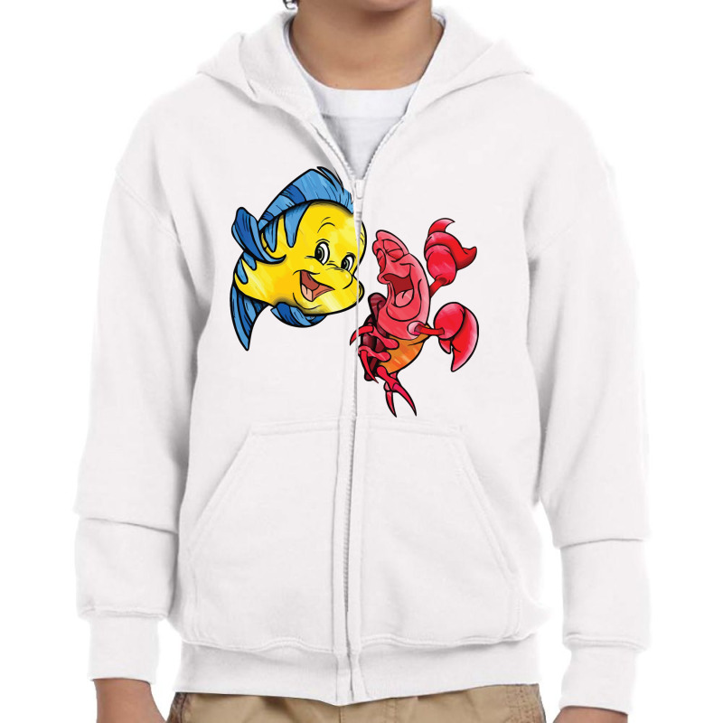 Flounder And Sebastian Youth Zipper Hoodie | Artistshot