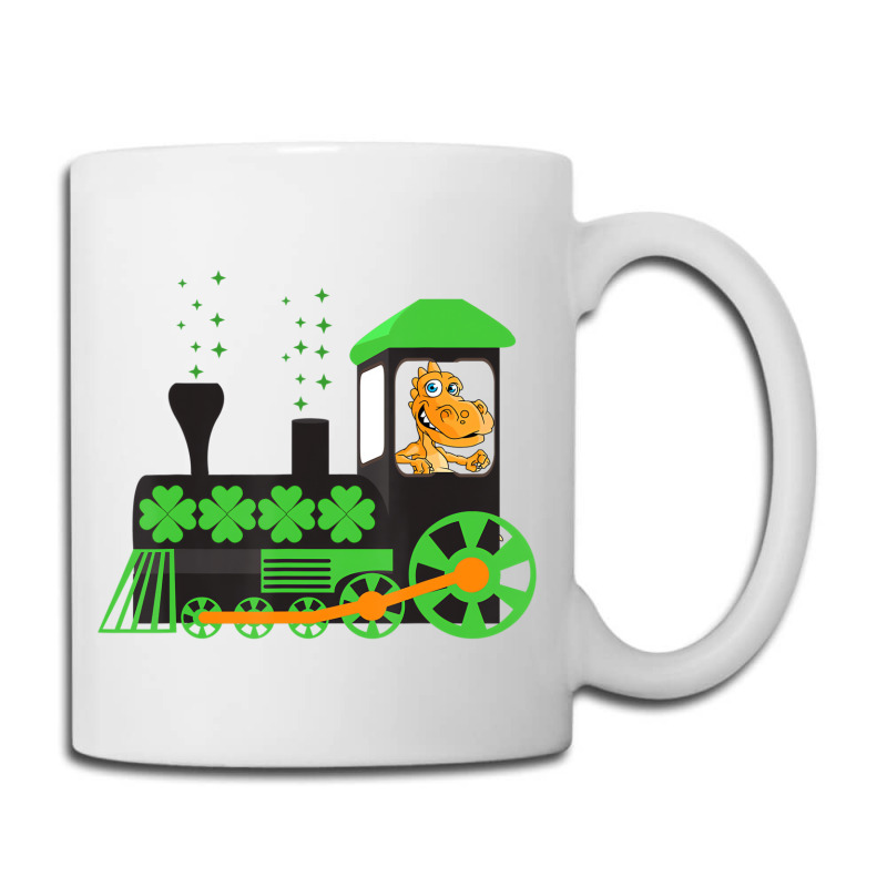 Dinosaur On Train St Patrick's Day Train Irish Sha Coffee Mug | Artistshot