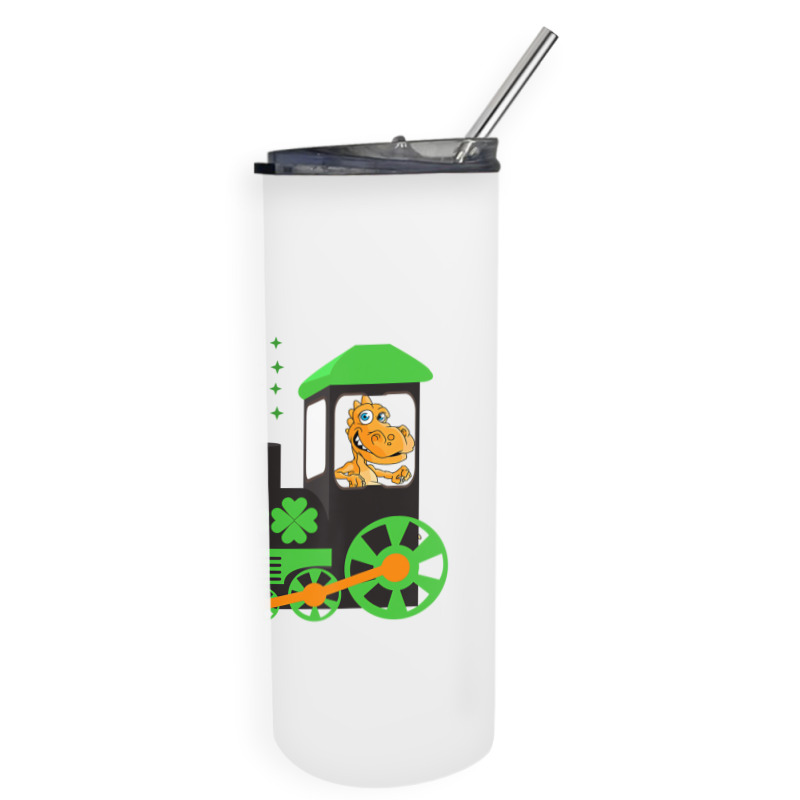 Dinosaur On Train St Patrick's Day Train Irish Sha Skinny Tumbler | Artistshot