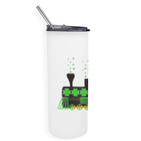 Dinosaur On Train St Patrick's Day Train Irish Sha Skinny Tumbler | Artistshot