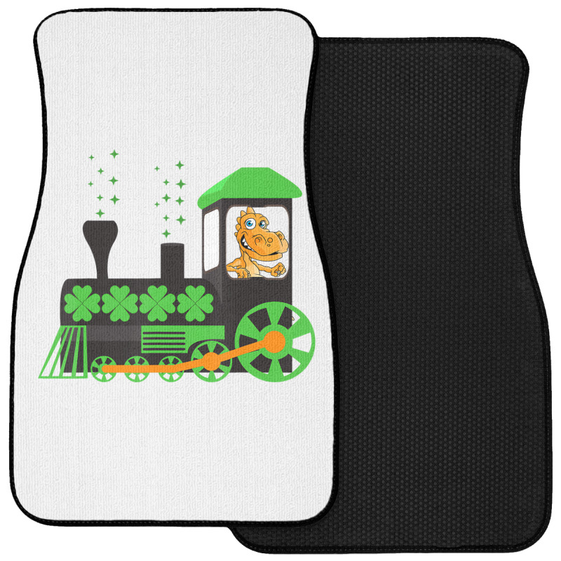 Dinosaur On Train St Patrick's Day Train Irish Sha Front Car Mat | Artistshot