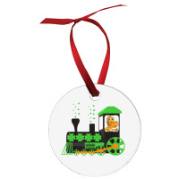 Dinosaur On Train St Patrick's Day Train Irish Sha Ornament | Artistshot