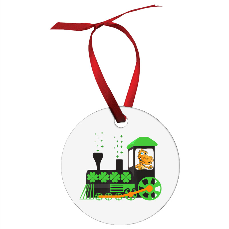 Dinosaur On Train St Patrick's Day Train Irish Sha Ornament | Artistshot