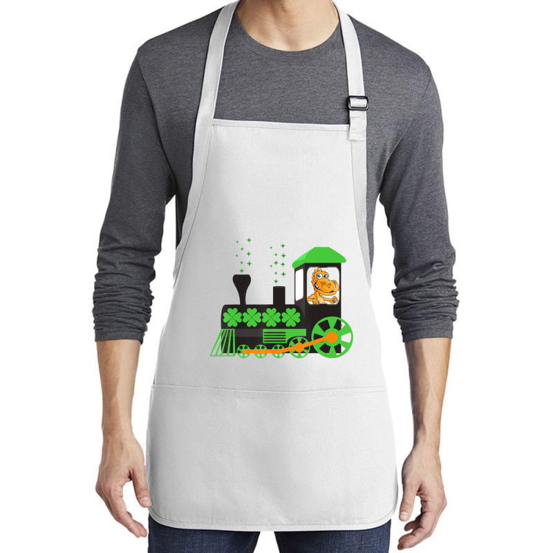 Dinosaur On Train St Patrick's Day Train Irish Sha Medium-length Apron | Artistshot