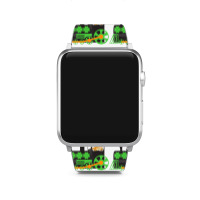 Dinosaur On Train St Patrick's Day Train Irish Sha Apple Watch Band | Artistshot