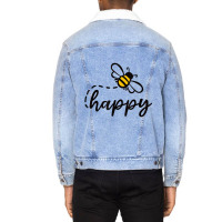 Be Happy Be Kind   Bee Happy, Inspirational, Motiv Unisex Sherpa-lined Denim Jacket | Artistshot