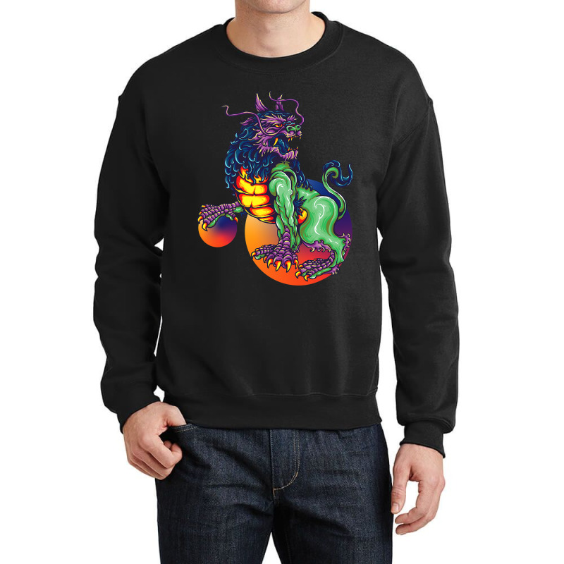 Retro Japan Dragon Crewneck Sweatshirt by kerrmanthez | Artistshot