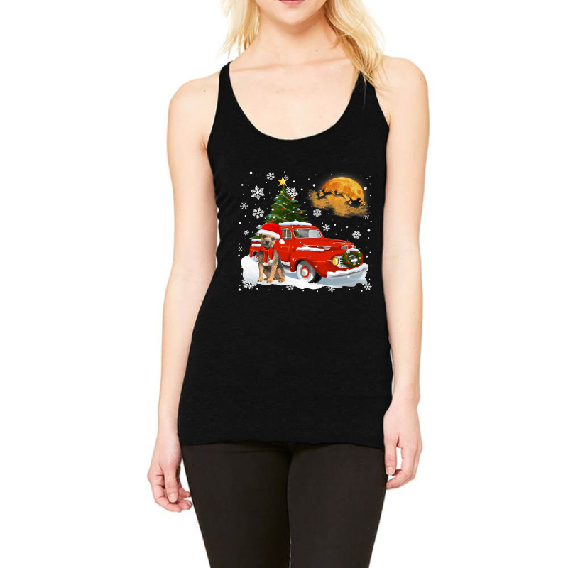 Border Terrier Vintage Red Truck Christmas Tree Pa Racerback Tank by AURRADILLARD | Artistshot