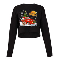 Border Terrier Vintage Red Truck Christmas Tree Pa Cropped Sweater | Artistshot