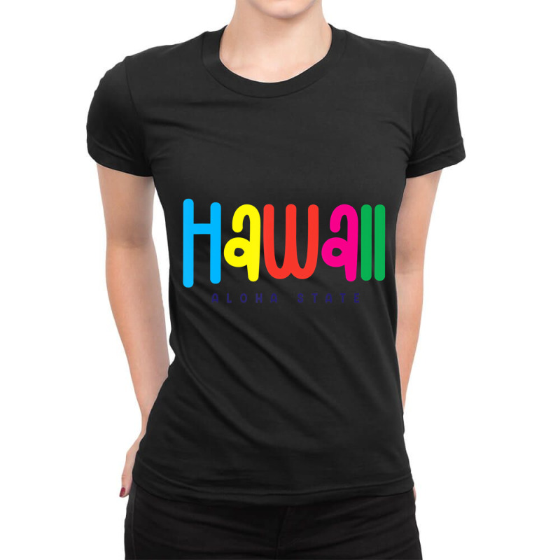 Hawaii Aloha Islands Colorful Beach Vacation Boys Ladies Fitted T-Shirt by tamicam | Artistshot