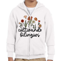 Cultivando Bilingues Dual Language Crew Bilingual Youth Zipper Hoodie | Artistshot