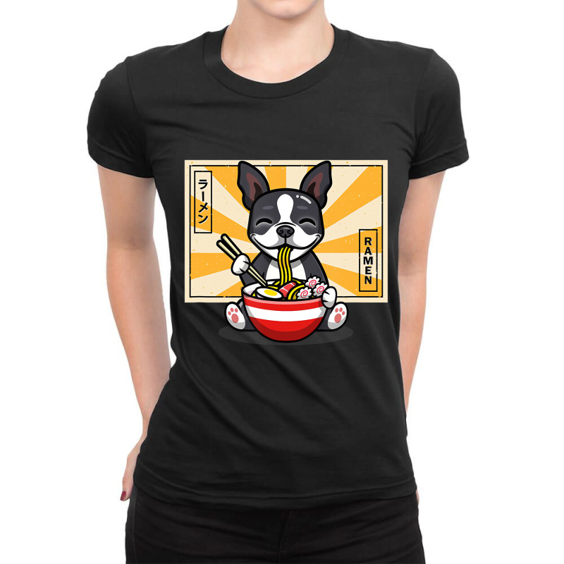 Boston Terrier T Shirt Ladies Fitted T-Shirt by bantonjo | Artistshot