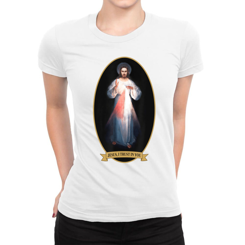 Divine Mercy, Jesus I Trust In You T Shirt Ladies Fitted T-Shirt by hausch | Artistshot