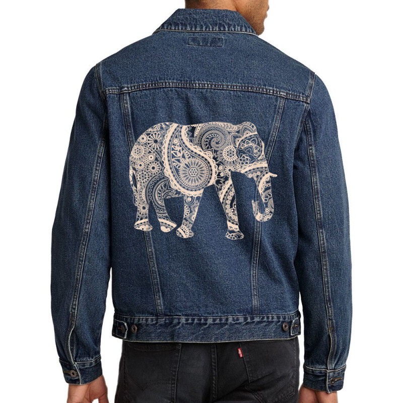 Short Sleeve Graphic Mandala Elephant Boho Tank To Men Denim Jacket | Artistshot