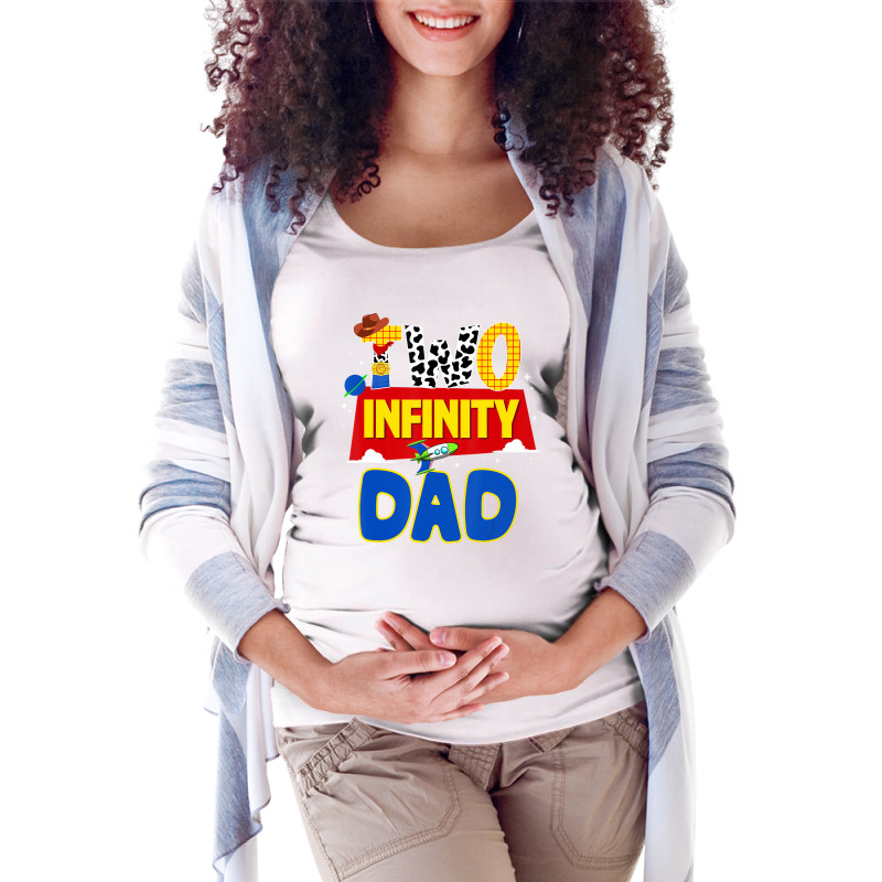 Cowboy Dad Two Infinity And Beyond Birthday Decora Maternity Scoop Neck T-shirt by validokel | Artistshot