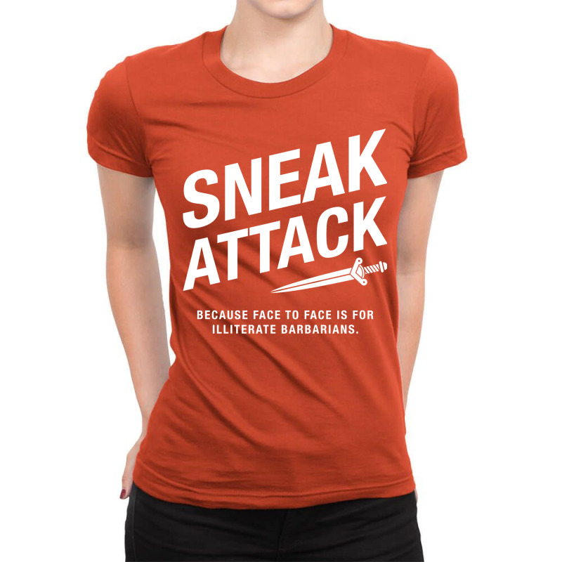 Rogue Sneak Attack Illiterate Barbarians Gaming 9 Ladies Fitted T-Shirt by kubalgopinc | Artistshot