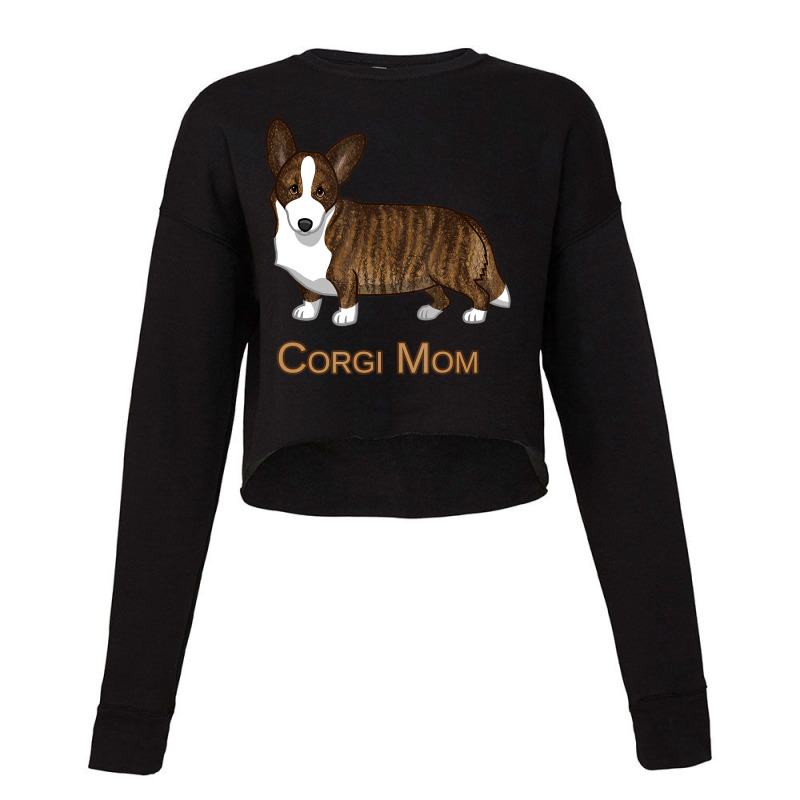 Black Tan Brindle Cardigan Welsh Corgi Mom Dog Lov Cropped Sweater by imelde | Artistshot