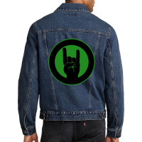 Heavy Metal Satan Horns Ring Black & Green Men Denim Jacket | Artistshot