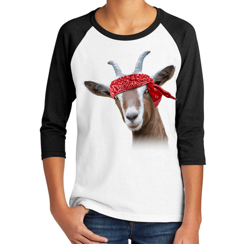 Cute Goat Lover Art For Women Girls Kids Farm Anim Youth 3/4 Sleeve by muhnximis | Artistshot