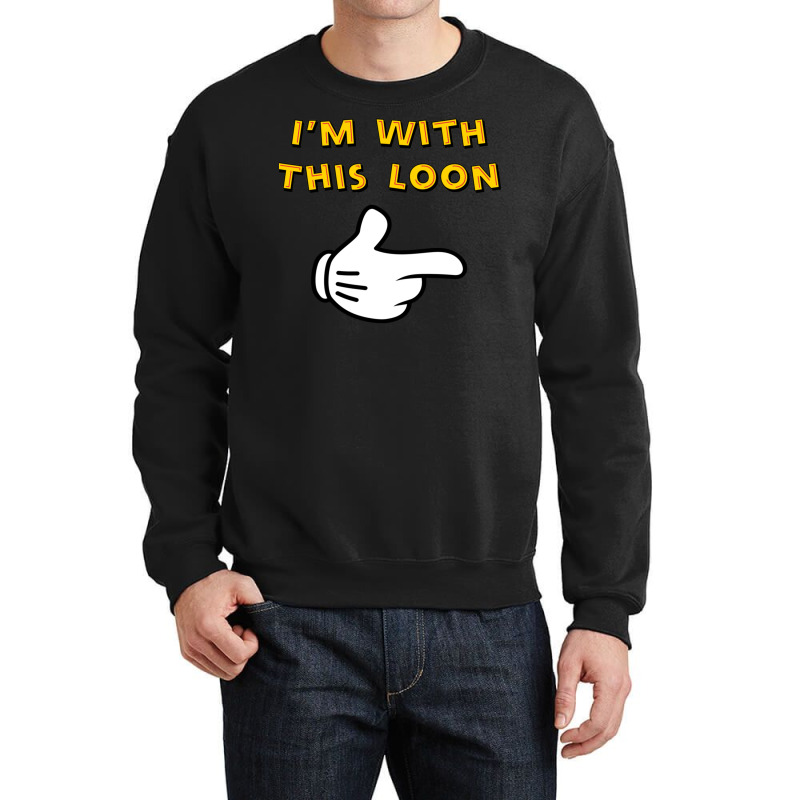 I M With This Loon Baseball ¾ Sleeve  17 Crewneck Sweatshirt | Artistshot