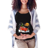 Brittany Vintage Wagon Red Truck Christmas Tree Pa Maternity Scoop Neck T-shirt | Artistshot