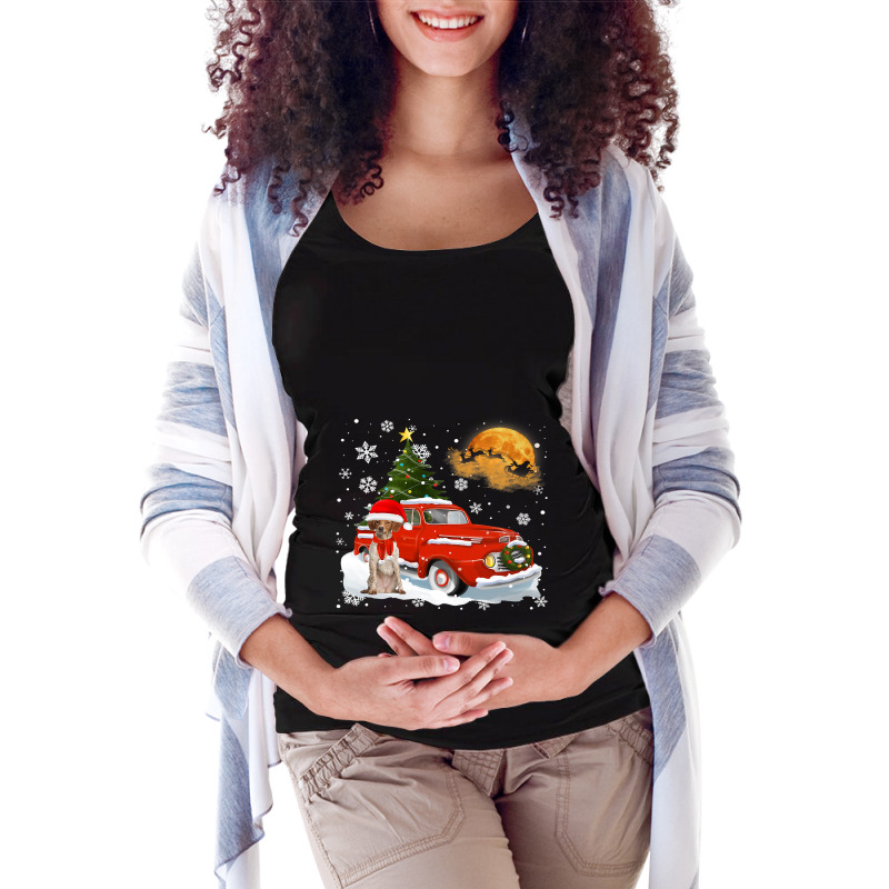 Brittany Vintage Wagon Red Truck Christmas Tree Pa Maternity Scoop Neck T-shirt by AURRADILLARD | Artistshot