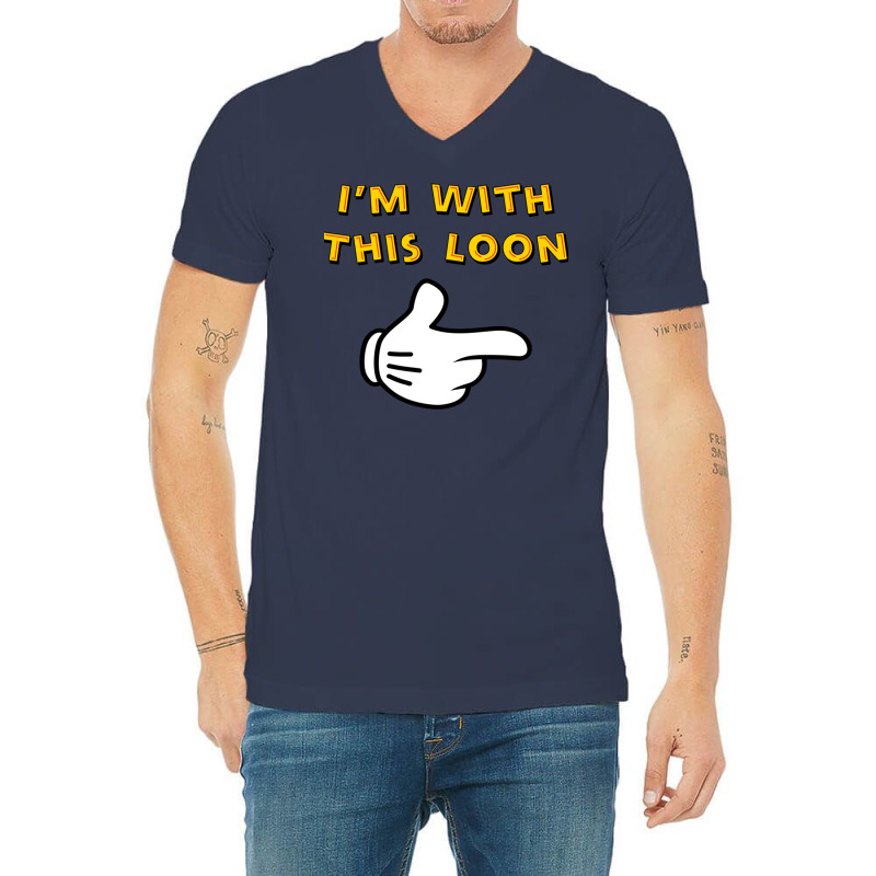 I M With This Loon Baseball ¾ Sleeve  63 V-neck Tee | Artistshot