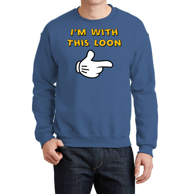 I M With This Loon Baseball ¾ Sleeve  63 Crewneck Sweatshirt | Artistshot