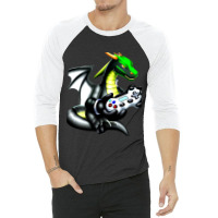 Dragon Video Game Controller Game Players Dragon L 3/4 Sleeve Shirt | Artistshot