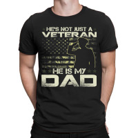 He Is My Veteran Dad American Flag Veterans Day Gi T-shirt | Artistshot