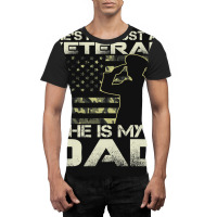 He Is My Veteran Dad American Flag Veterans Day Gi Graphic T-shirt | Artistshot