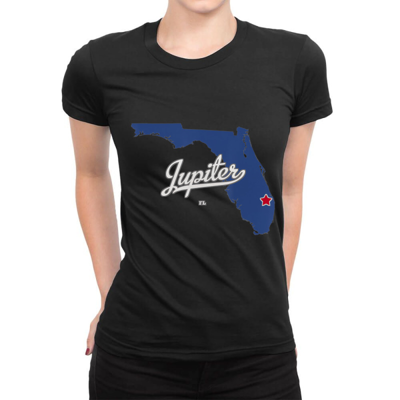 Jupiter Florida Fl Map T Shirt Ladies Fitted T-Shirt by kranendon | Artistshot