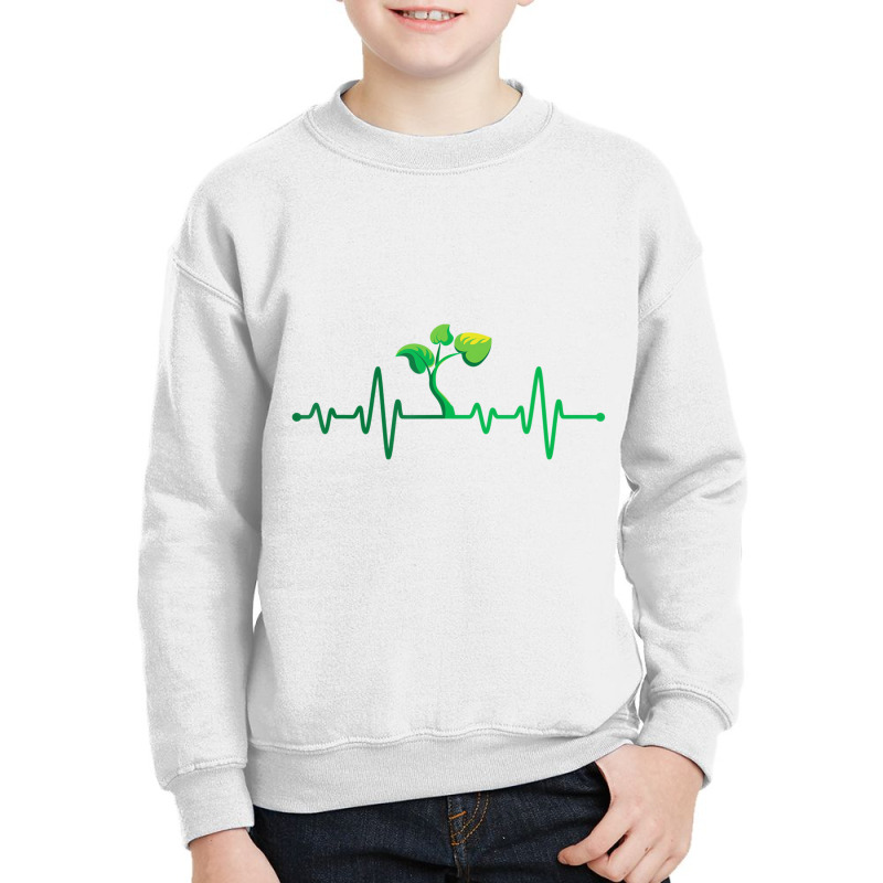 Plant Heartbeat   Botany Botanist Gardening Plant Youth Sweatshirt by qadina | Artistshot