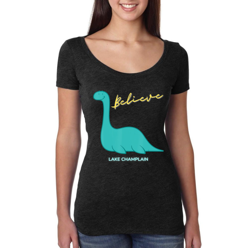 I Believe Champ Sea Monster Lake Champlain Vermont Women's Triblend Scoop T-shirt by aiiluurosy | Artistshot