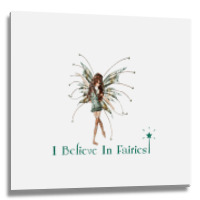 I Believe In Fairies T Shirt Beautiful Fairy With Metal Print Square | Artistshot