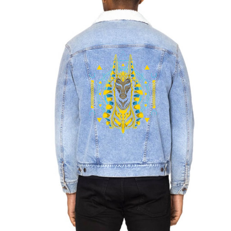 Anubis Egypt T Shirt Unisex Sherpa-Lined Denim Jacket by krumsiek | Artistshot