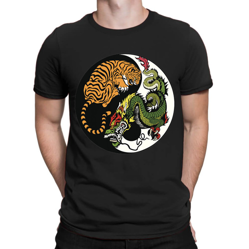 Tiger Dragon Yin Yang Symbol Beautiful Chinese Har T-shirt | Artistshot