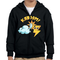 Kaboom Cloud Lightning Electrical Storm Thunder Bo Youth Zipper Hoodie | Artistshot