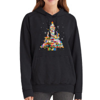 Christmas Library Tree Lights For Librarian And Bo Vintage Hoodie | Artistshot