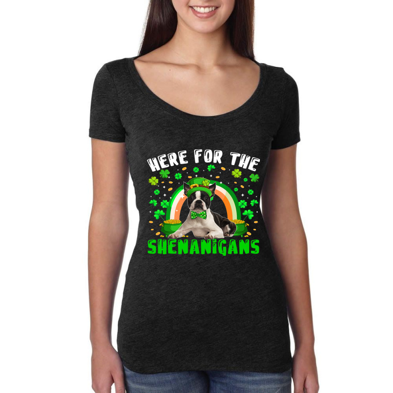 Here For The Shenanigans Patricks Day Boston Terri Women's Triblend Scoop T-shirt by JESSICAMARTINA | Artistshot