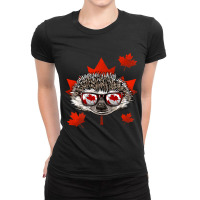 Canadian Hedgehog Maple Leaf Patriotic Canada Flag Ladies Fitted T-shirt | Artistshot