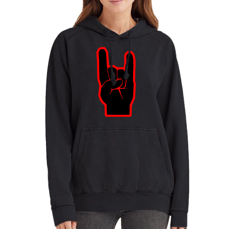 Heavy Metal Satan Horns Black & Red Vintage Hoodie by JOSERICARDOTORRES | Artistshot