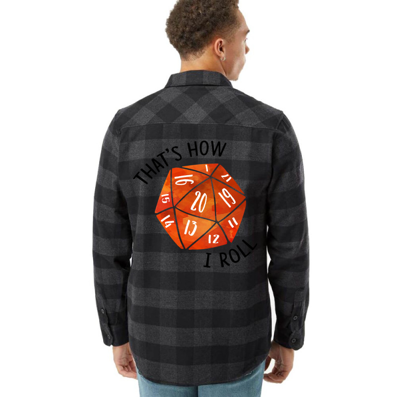 That's How I Roll Orange Watercolor D20 Dice Flannel Shirt by slavissweersq | Artistshot